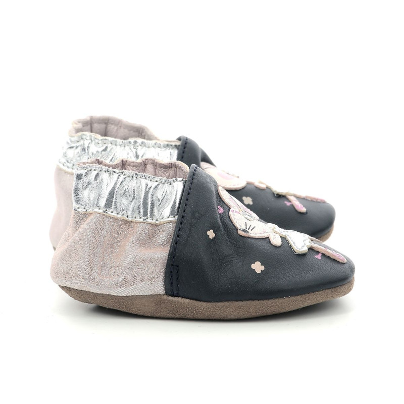 Robeez Robeez Chaussons Dancing Mouse Marine Rose