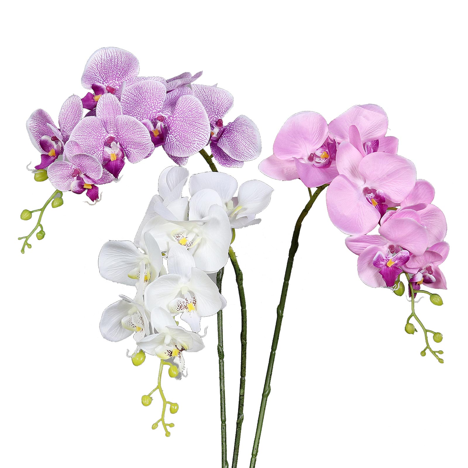 Orchidee Phalaenopsis - Kunststoff - 7 Blüten - sortiert - 83 cm