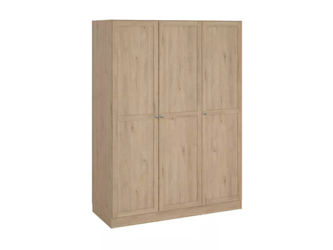 Garde-robe 3 portes Dsens, Meubles de chambre, Penderie de plain-pied, Placard à vêtements, 147x62 h200 cm, Chêne clair