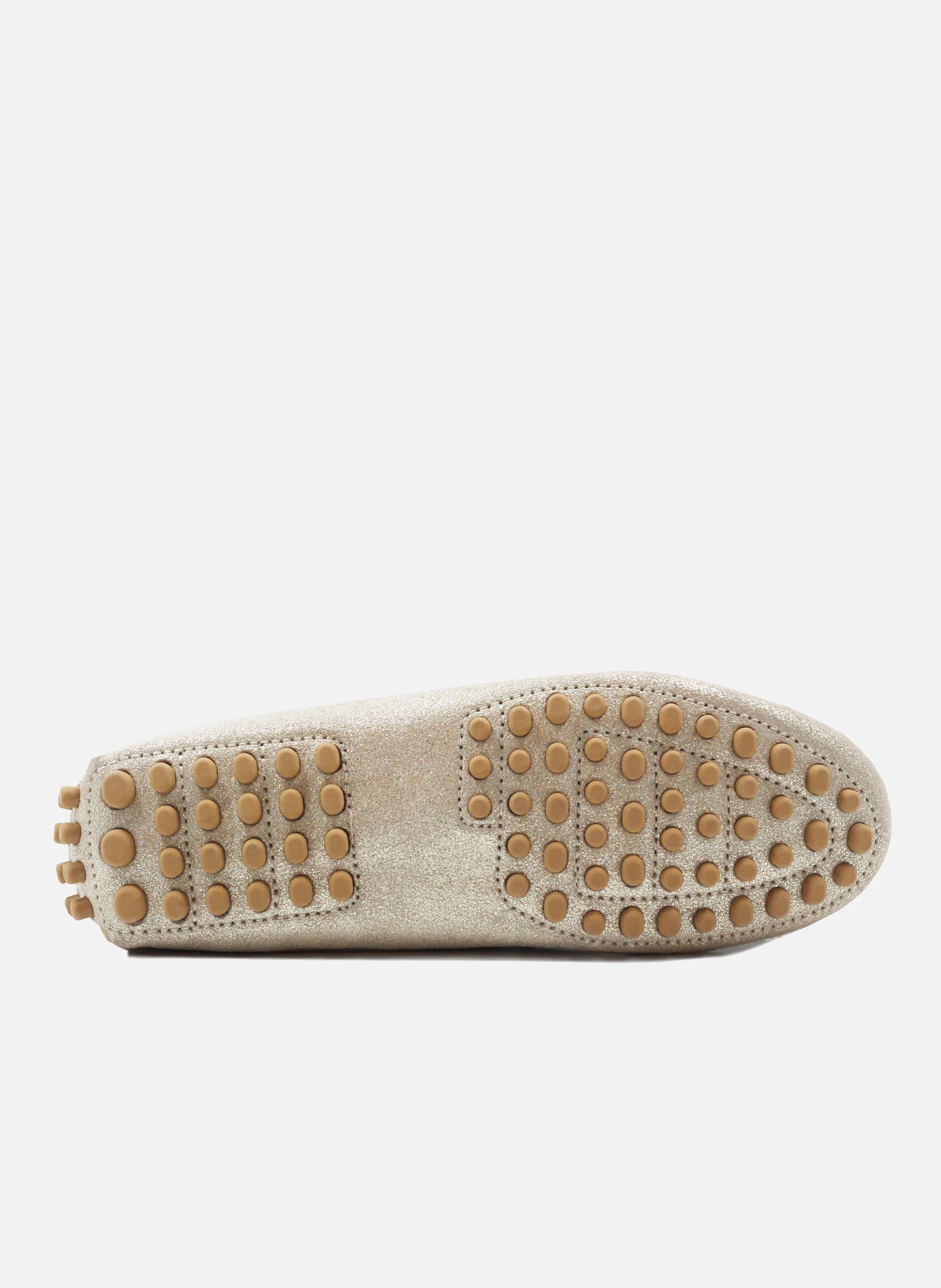 Mocassins femme cuir métalisé | Doré