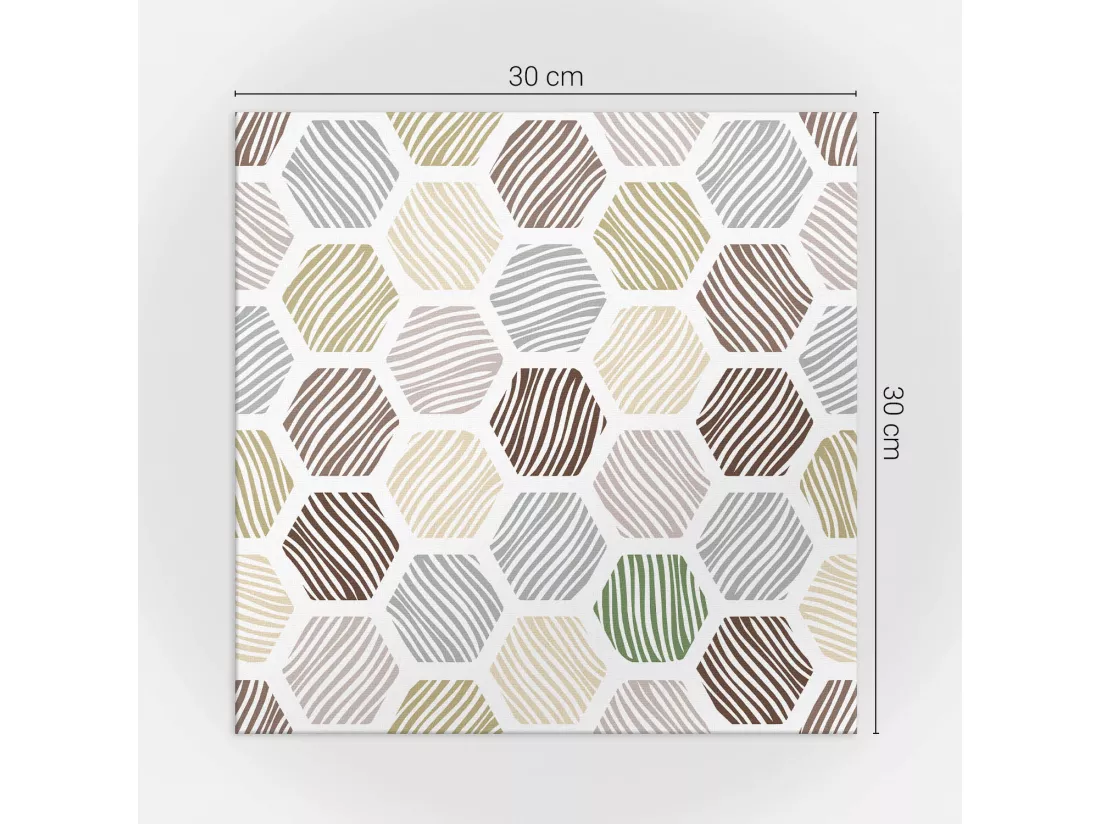 Carreaux autocollants PVC, Carrelage PVC adhésif - 9x30x30 - Modèle hexagonal avec des lignes