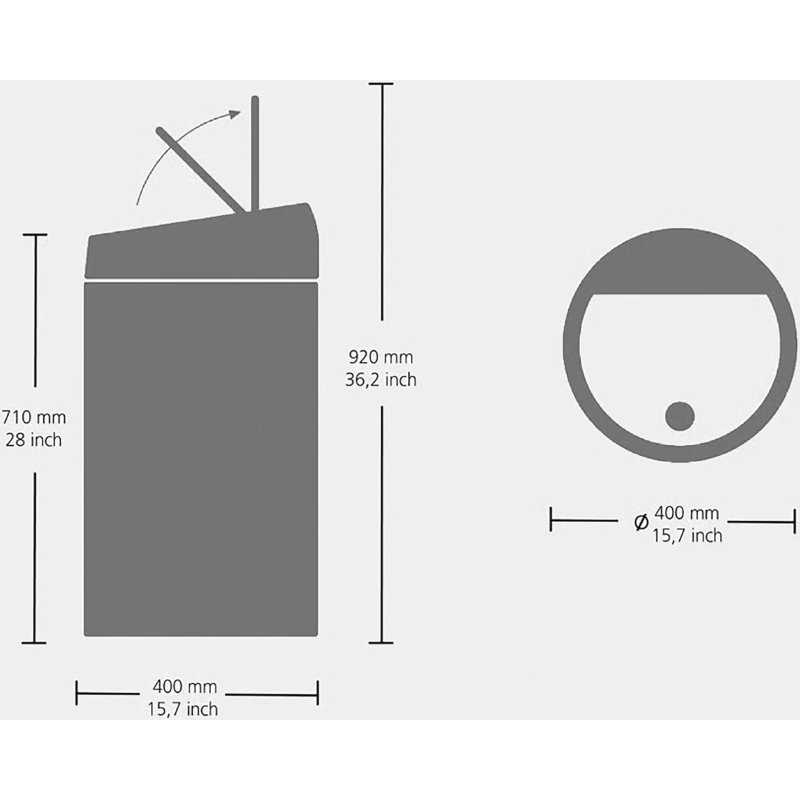 Poubelle 60 litres Brabantia Touch Bin ronde