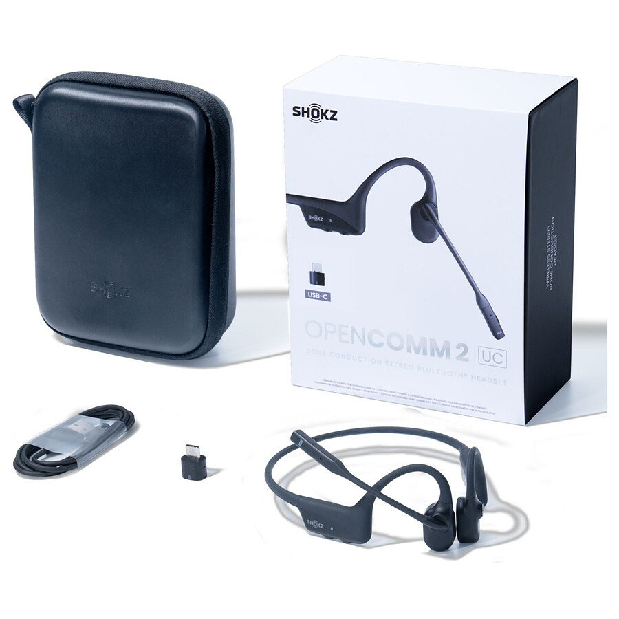 Shokz OpenComm2 UC avec adaptateur sans fil USB-C Noir - Casque sans fil