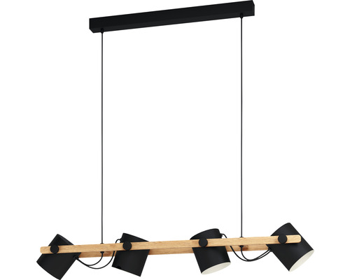 Hanglamp, 4-lichts, HxL 110x110 cm, zwart/crème