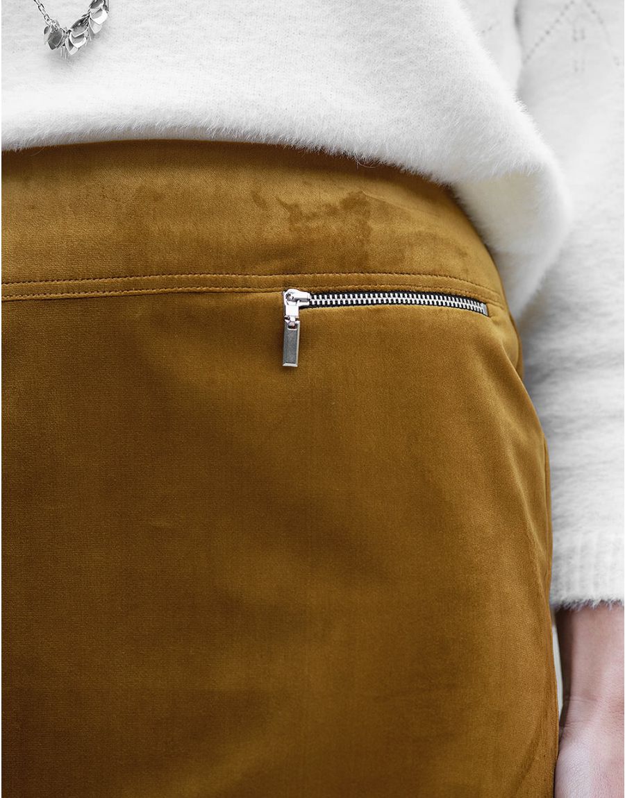 Jupe ocre en velours