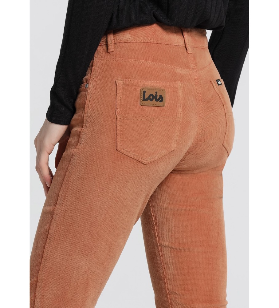 Calças de veludo cotelê Lois com efeito de dano