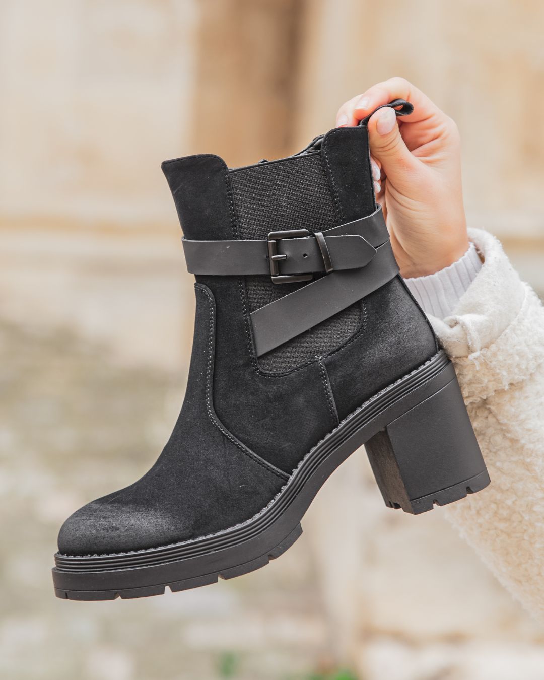Bottines femme noires à talon - Déborah