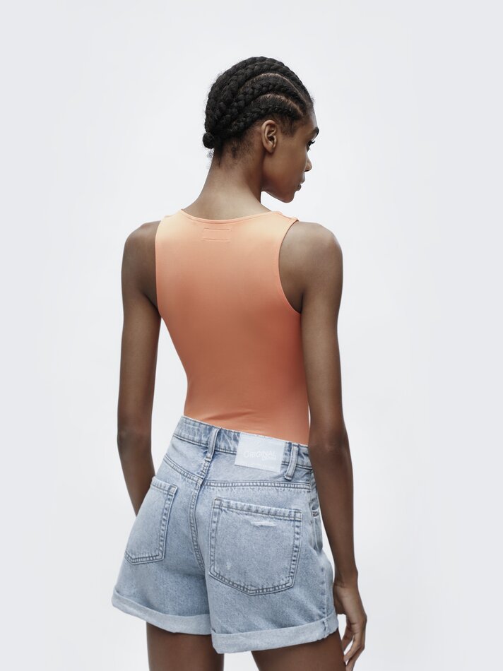 Body com alças elásticas - Laranja