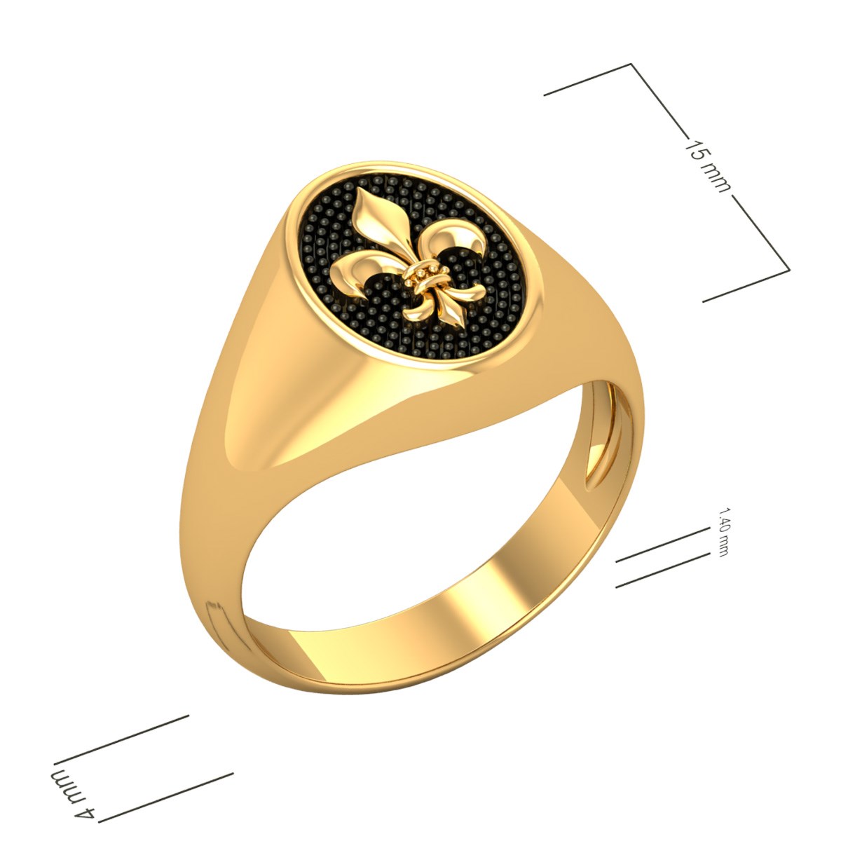 Saint-Valentin : Bague Homme Or Jaune Fleur de Lys 6.5grs - Élégance et Style | Aden