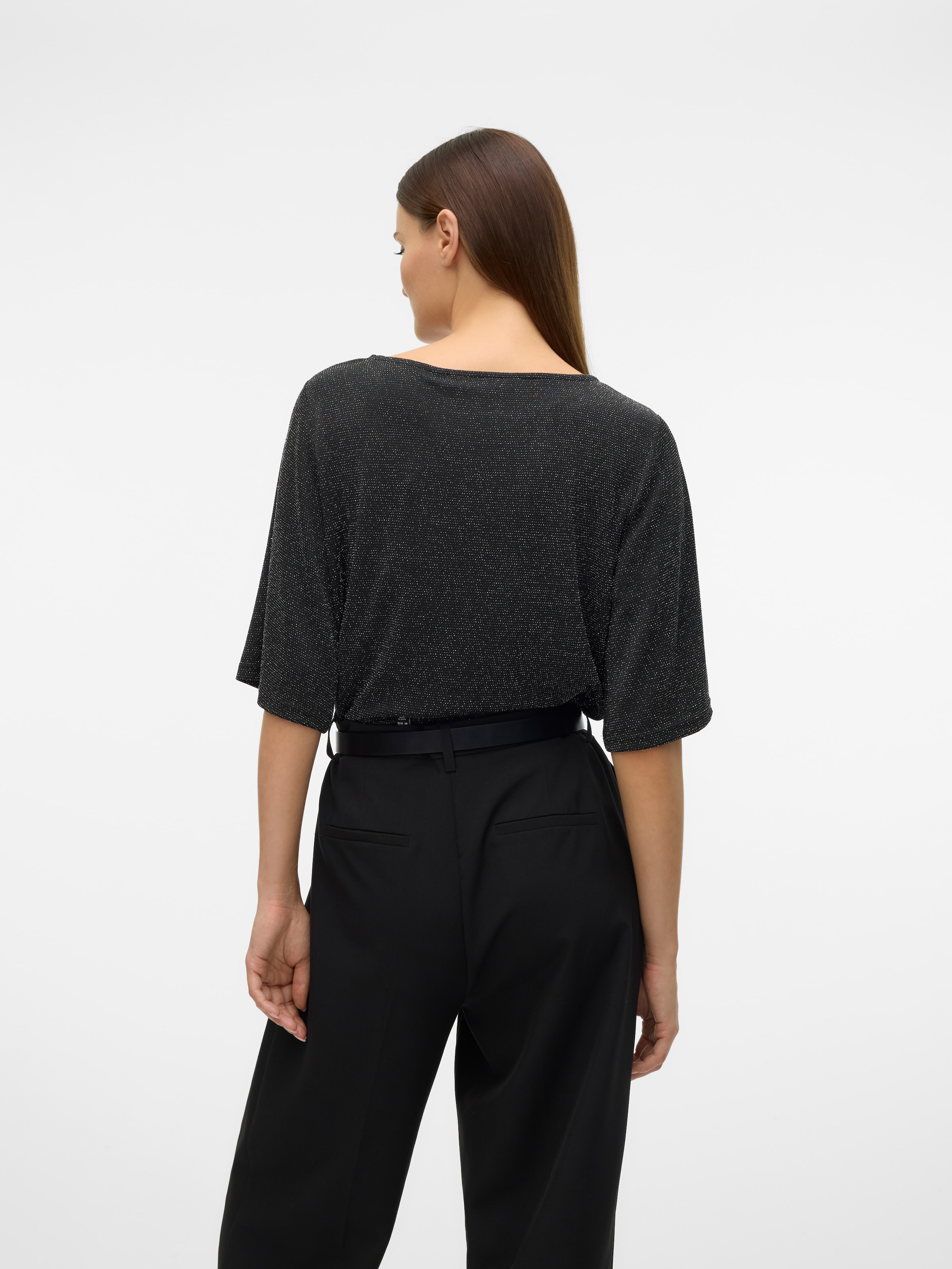 Vero Moda Rundhalsshirt »VMKANVA 2/4 GLITTER TOP JRS«, mit Glitzereffekt