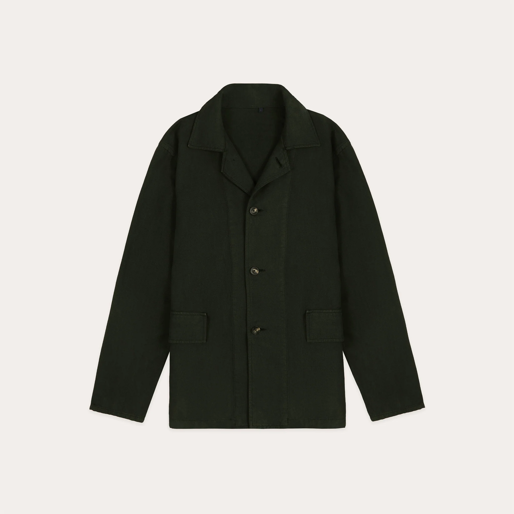 Green cotton and linen work jacket