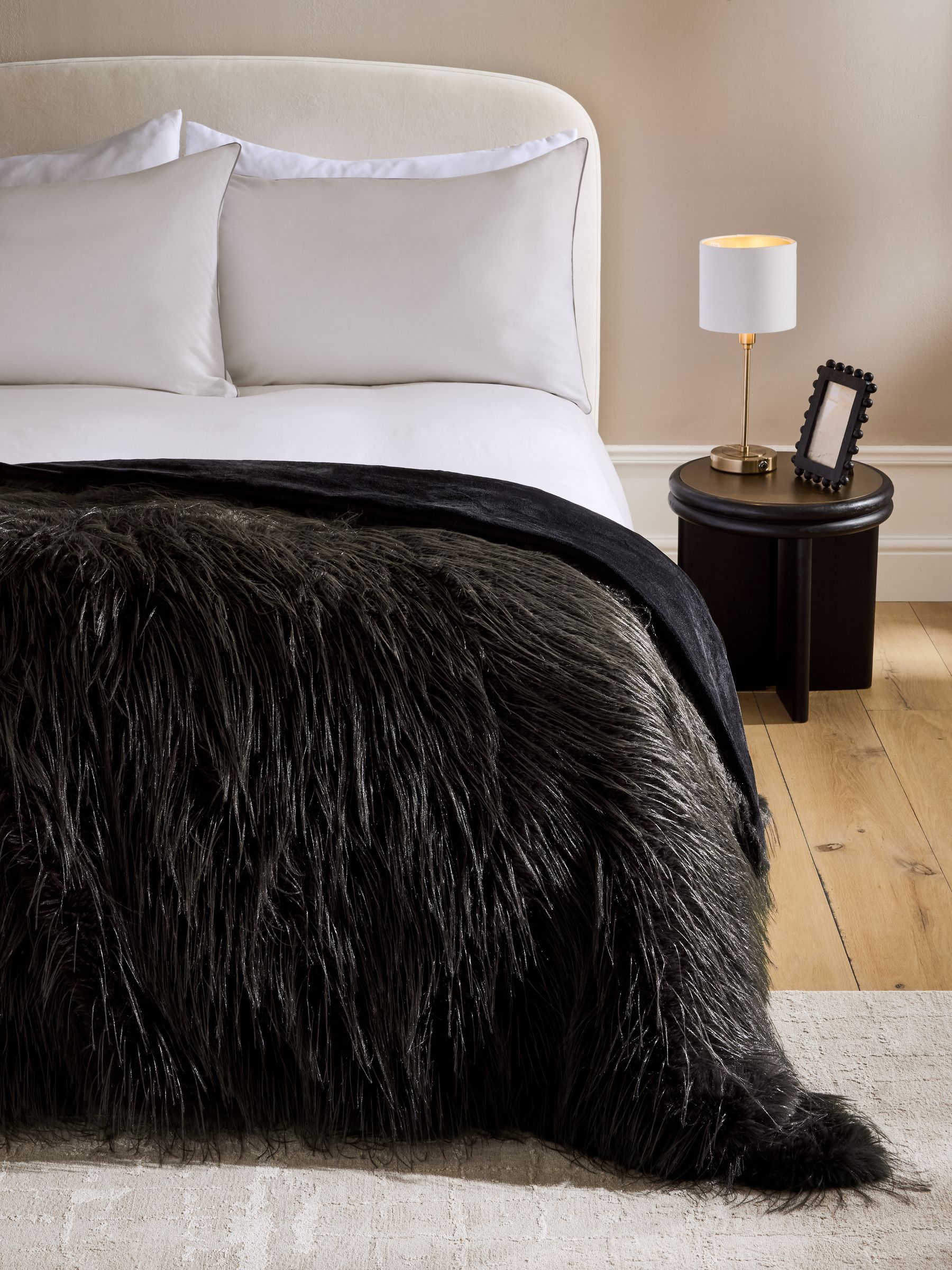 Feather Faux Fur Throw