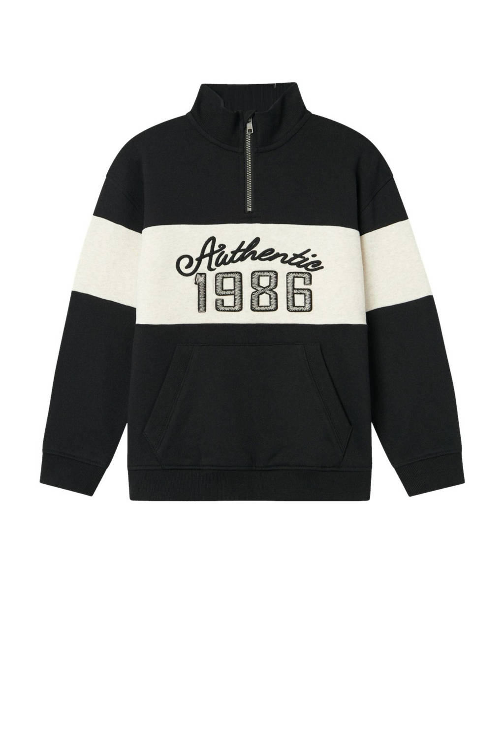NAME IT sweater NKMRETA zwart/wit