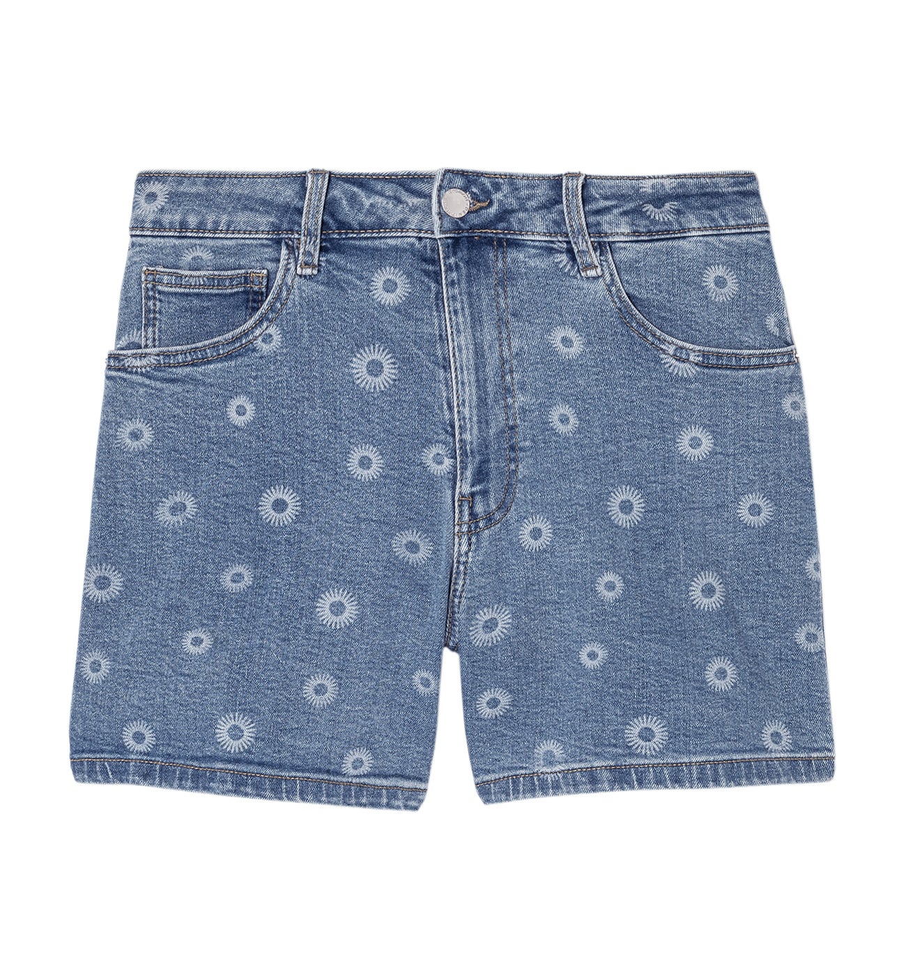 Short en jean délavé Femme - Jean brut