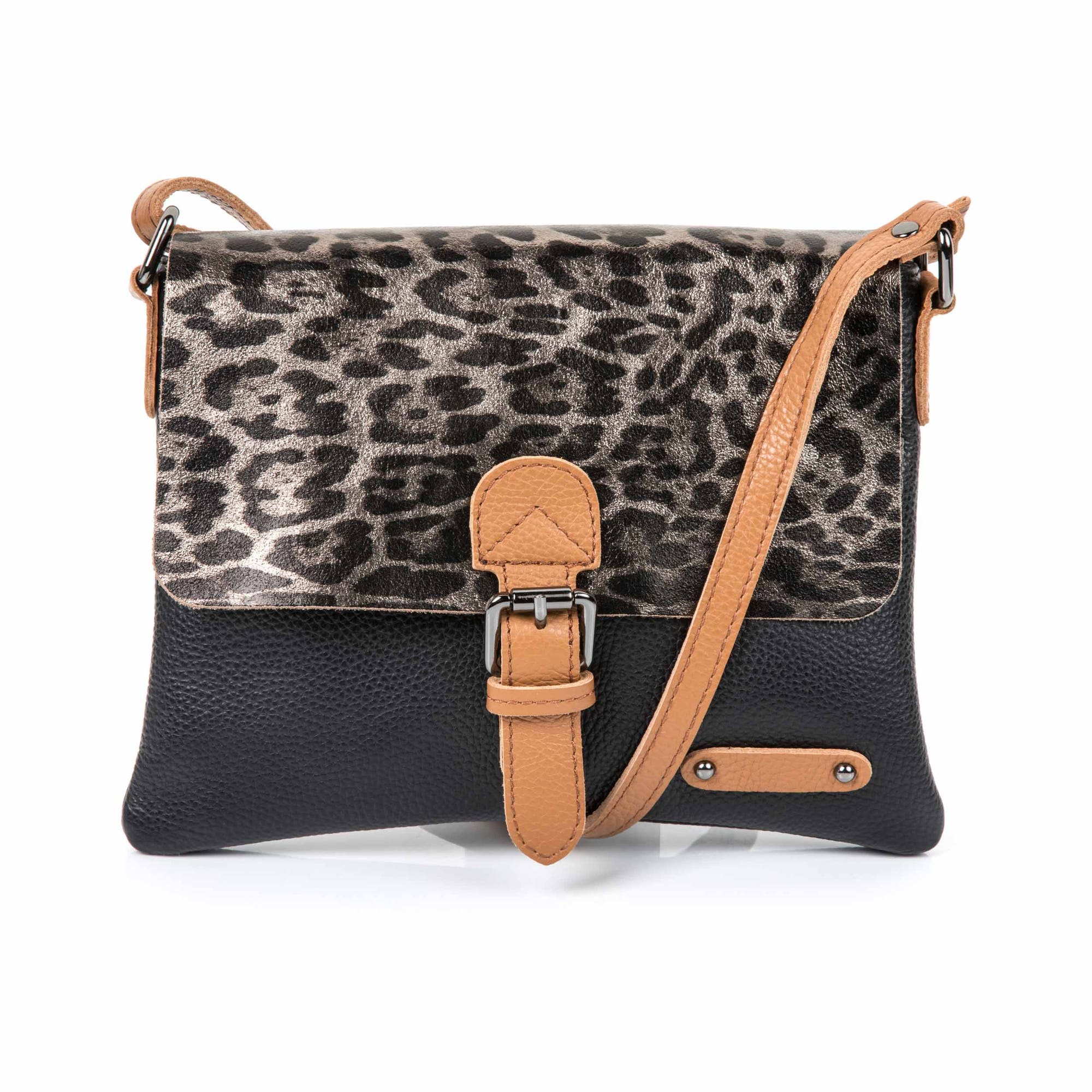 Sac bandoulière en cuir multicolore