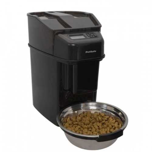 Dispensador digital de alimentos, preto