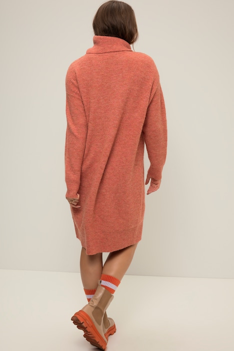 Strick-Minikleid, oversized, Rollkragen, Langarm