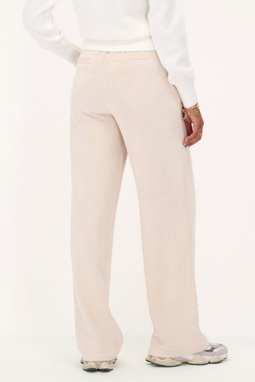 Beige wide leg broek van corduroy
