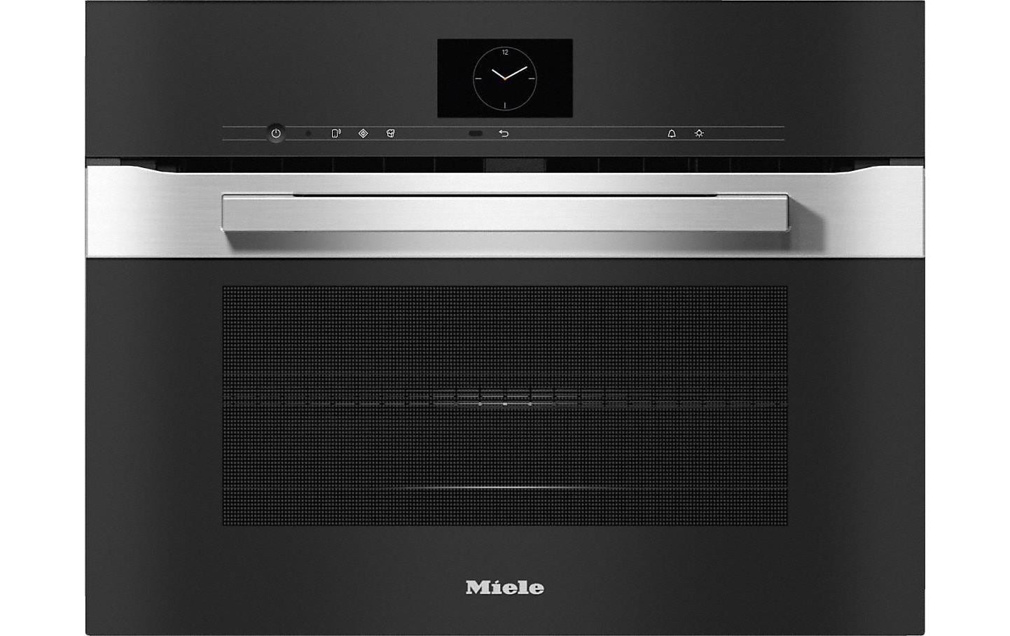 Einbaubackofen mit Mikrowelle H 7640-60 BM Edelstahl/Schwarz<br>Einbaubackofen mit Mikrowelle und Speisenthermometer