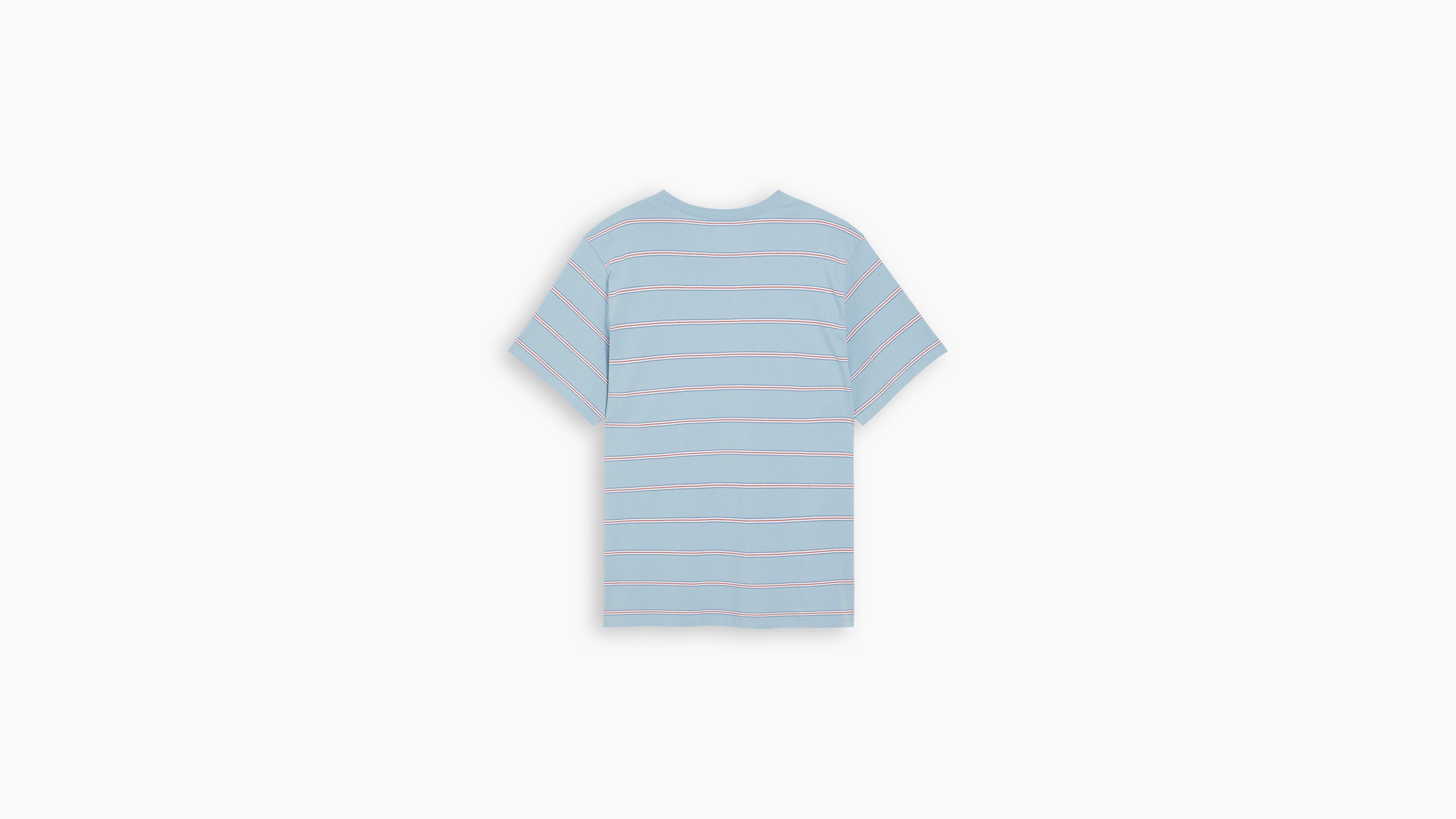 T-shirt Original Housemark (grandes tailles) - Seaside Stripe Soft Chambray - Bleu