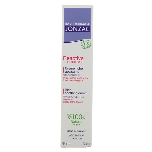 Jonzac Reactive Control crème riche apaisante - Peau sèche intolérante