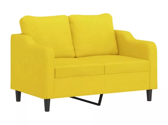 Ensemble de canapés 2 pièces avec coussins jaune clair tissu
