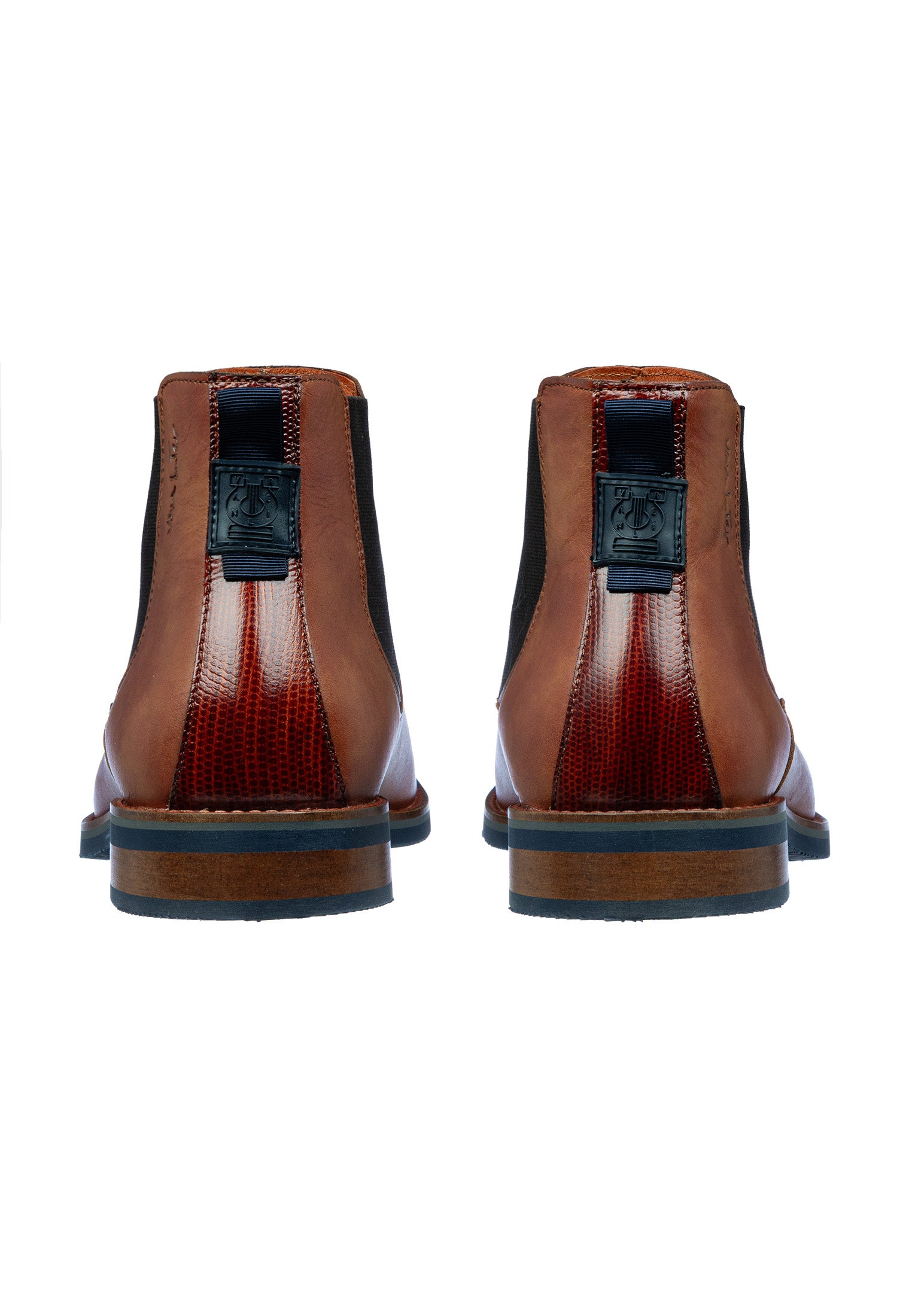 Cognac gladleren Amalfi chelsea boot