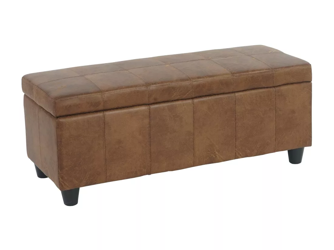 Coffre de rangement Kriens, aspect daim marron