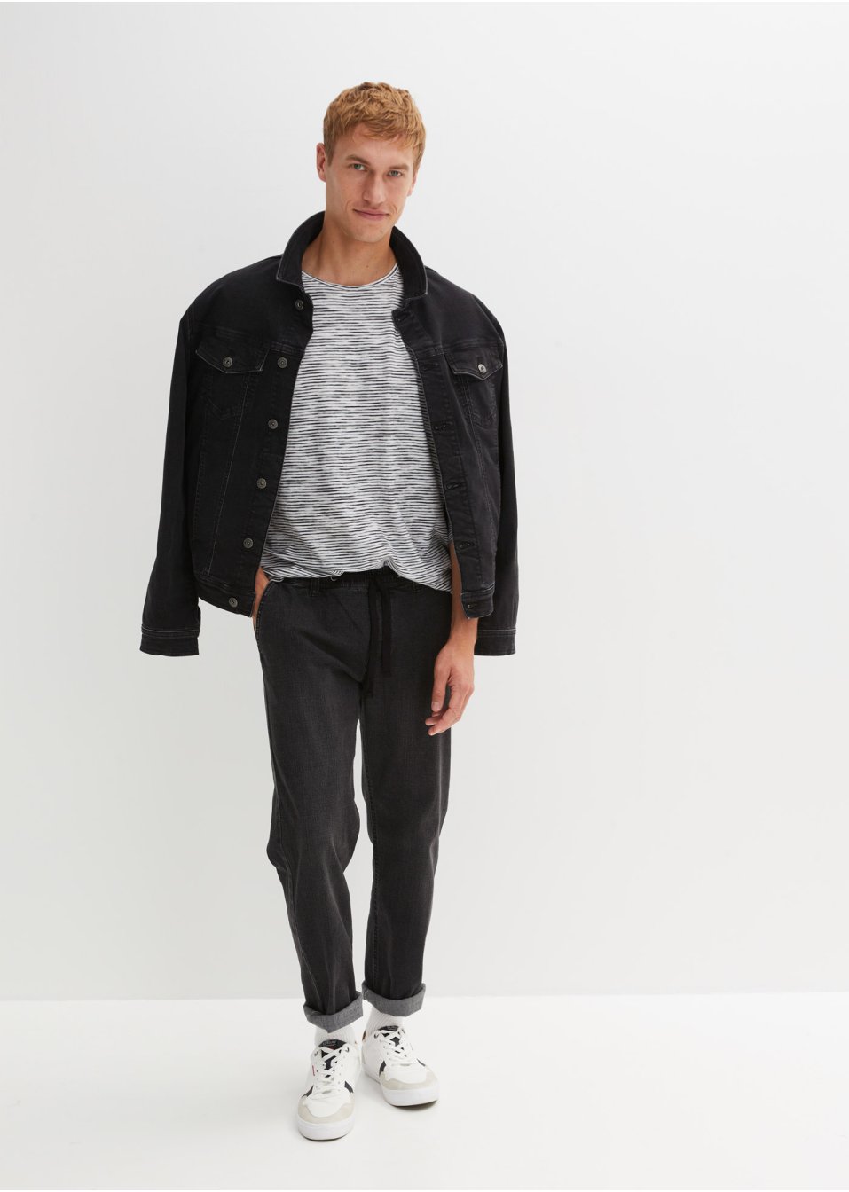 Jean taille extensible Regular Fit coupe confort, Straight