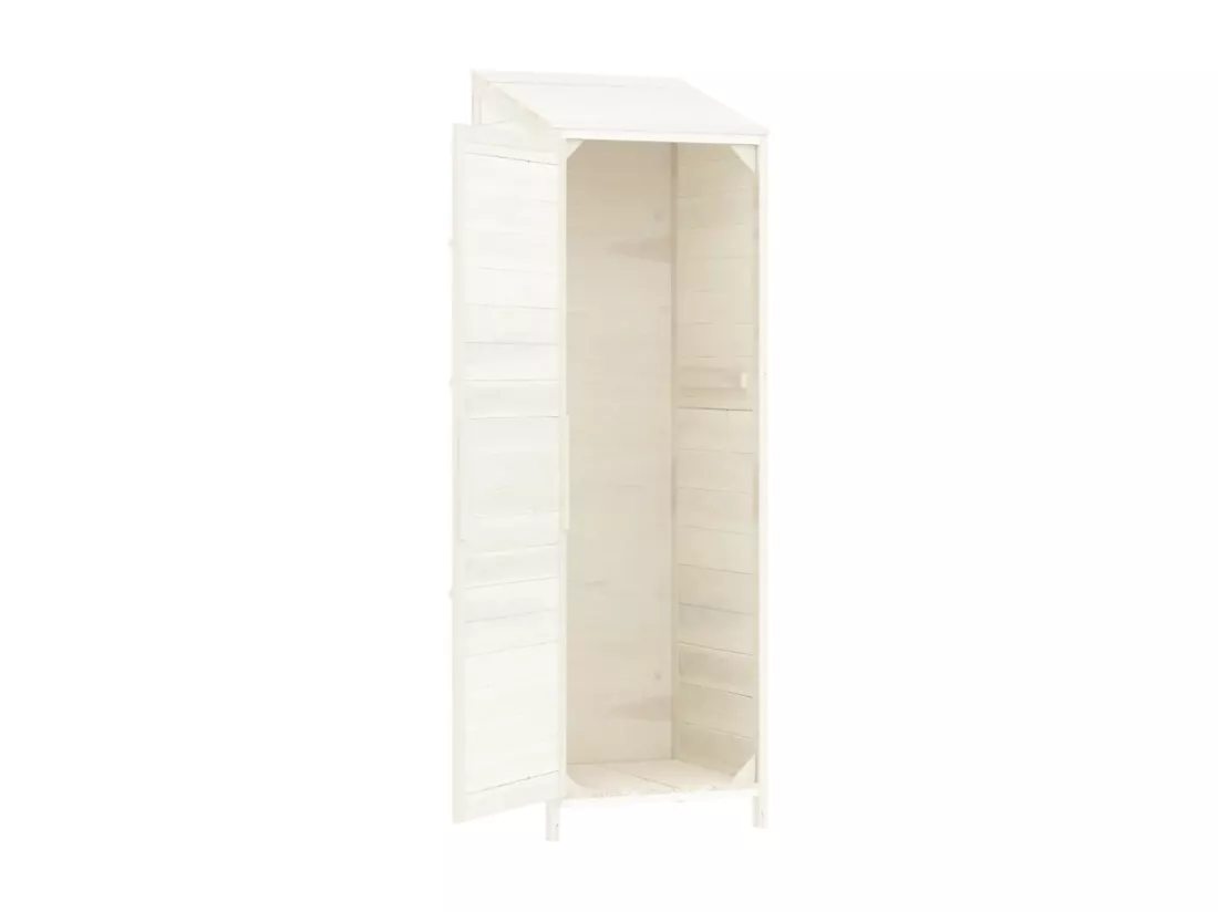 Remise de jardin Blanc 55x52x174,5 cm Bois de sapin solide