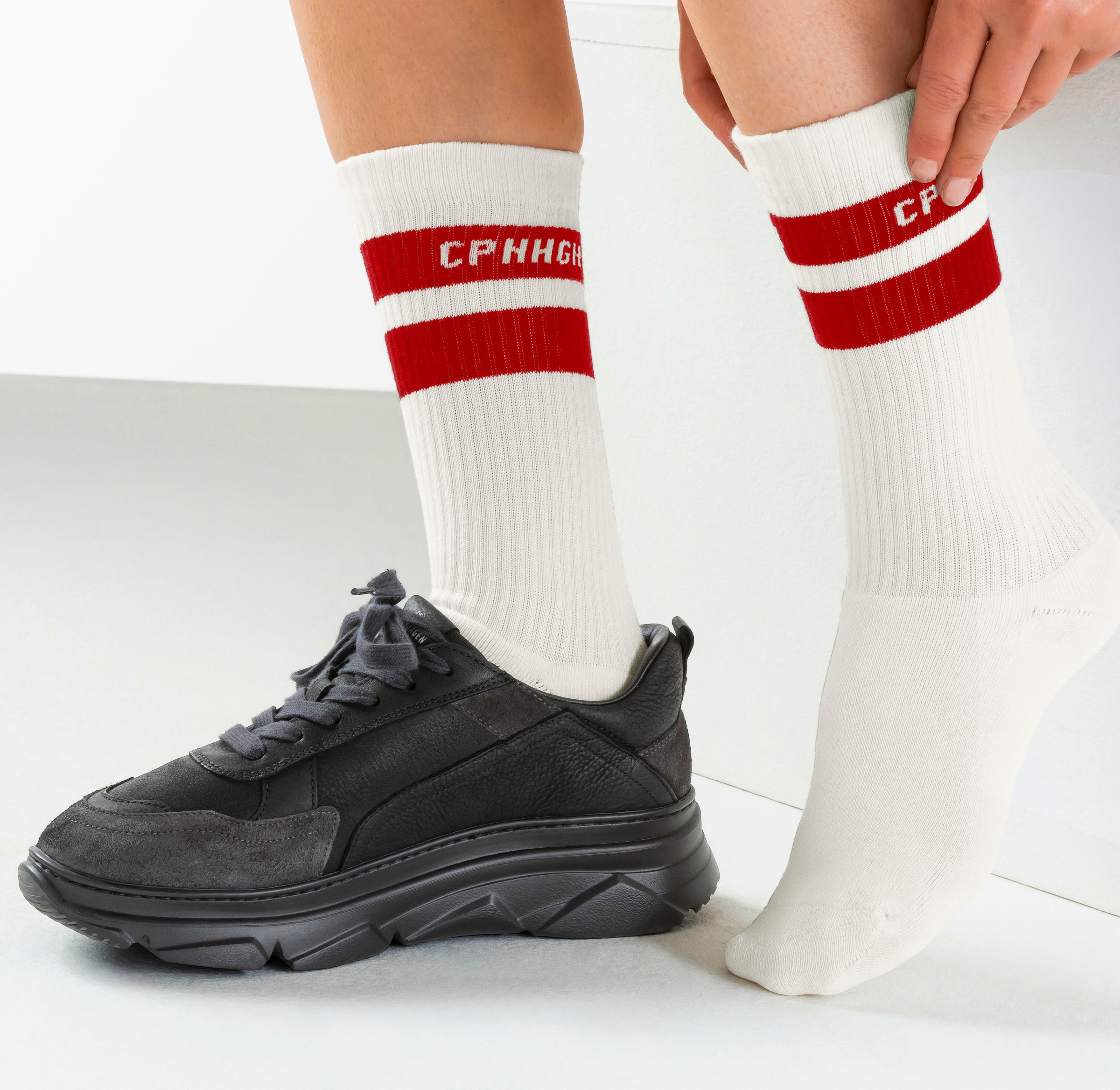 Copenhagen Studios Tennissocken Packung, 3 Paar tlg. mit Streifendesign und Vollfrottee