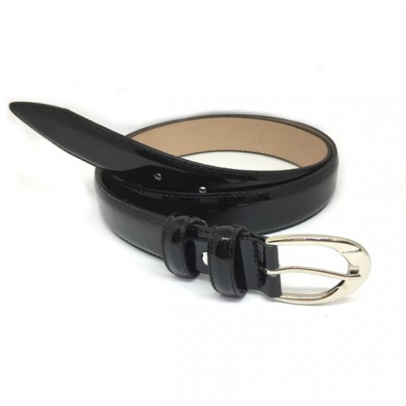 Milano Belts Dames Centuur Ivrea 30 Zwart Lak