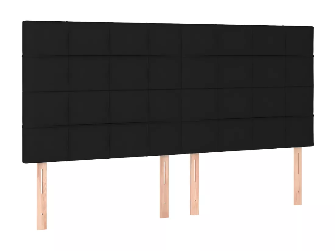Sommier tapissier avec matelas et LED Noir 160x200 cm Tissu