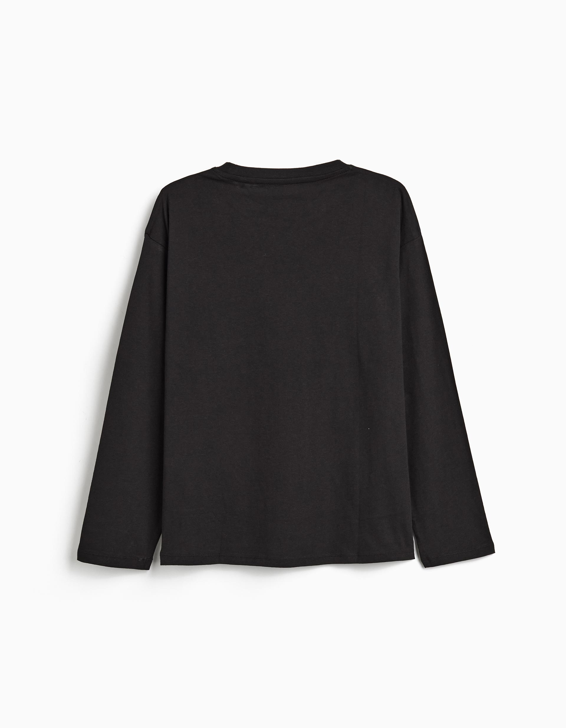T-shirt Manga Comprida, Menino, Preto
