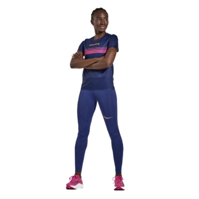 Saucony Dame T-shirts Elite Short Sleeve Blå