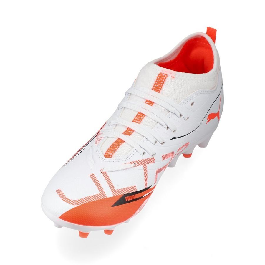 PUMA Ultra 5 Match MG Unlimited - Blanc/Noir/Glowing Red Enfant