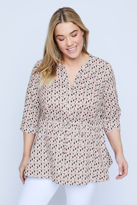 Bellieva-Bluse, Umstandsmode, Knopfleiste, 3/4-Ärmel, Biobaumwolle, GOTS