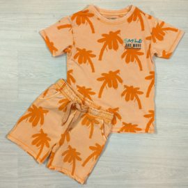 Orange palm tree tee - Mock Orange