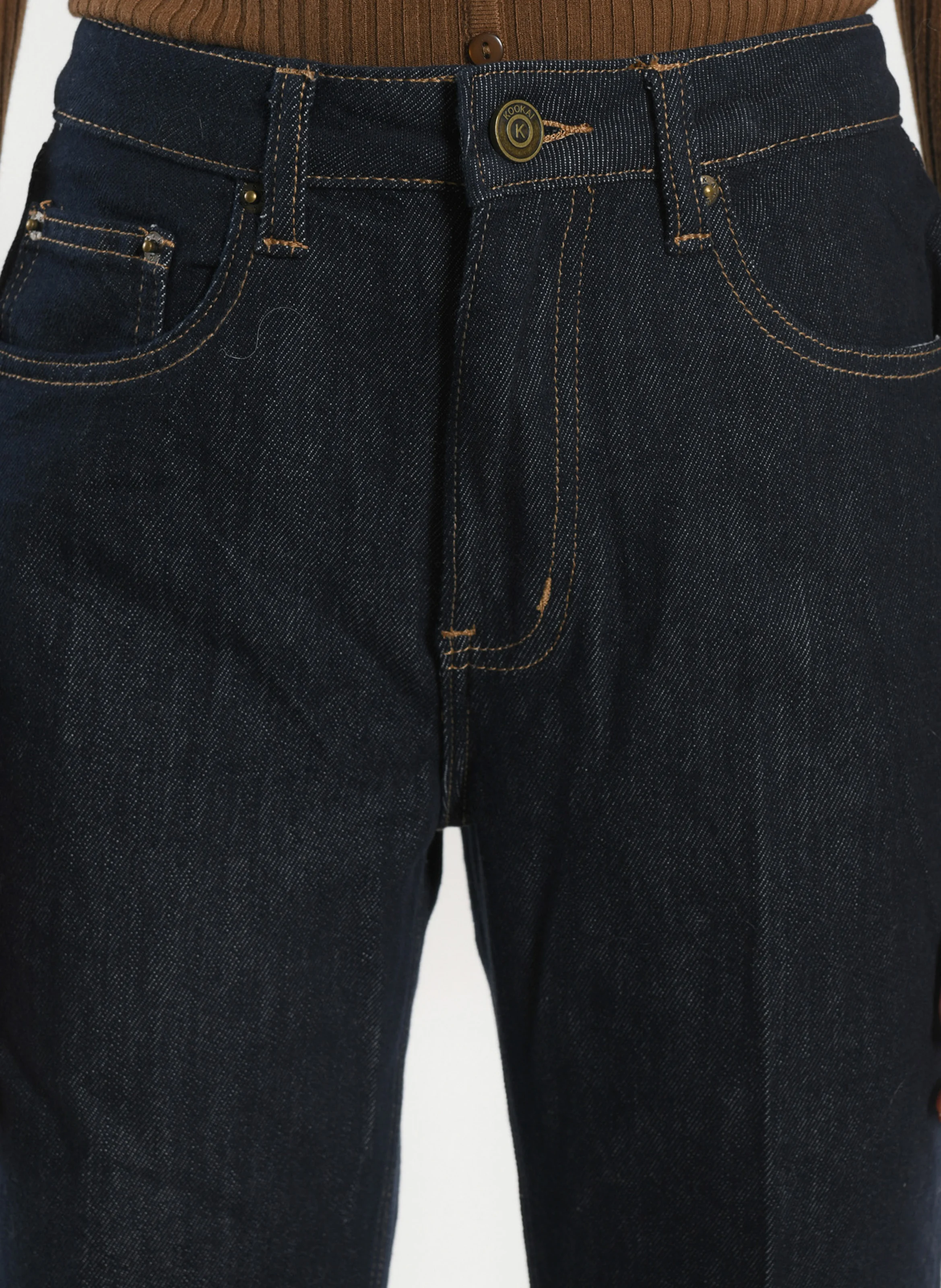 STACY - Jean cropped évasé en coton mélangé | Noir