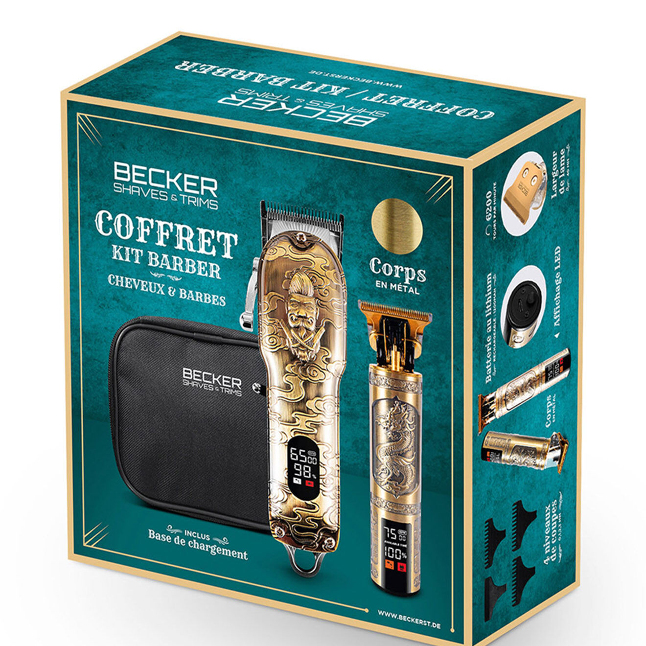 Becker Shaves & Trims Coffret tondeuses twinbarber doré