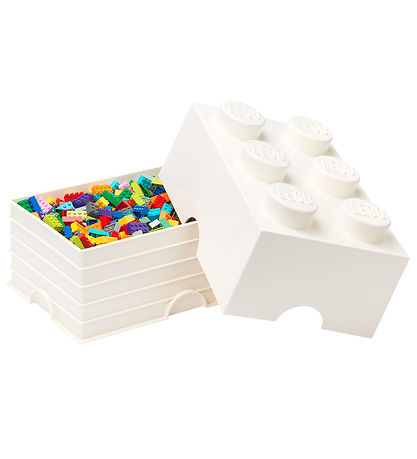 LEGO? Storage Opbevaringsboks - 6 Knopper - 37,5x25x18 - Hvid