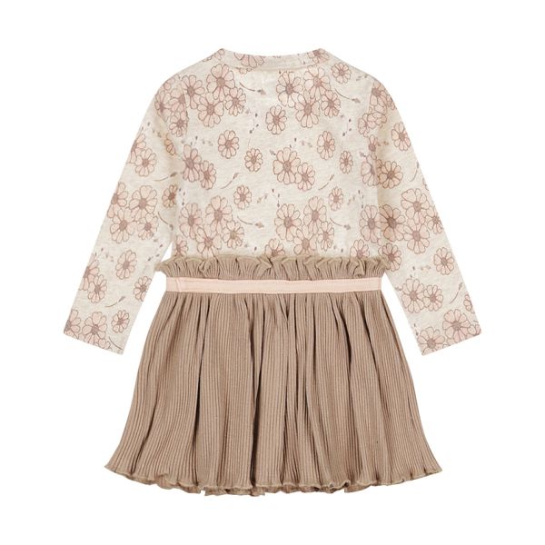 Dirkje Jurk Flower – Taupe Offwhite – Maat 68