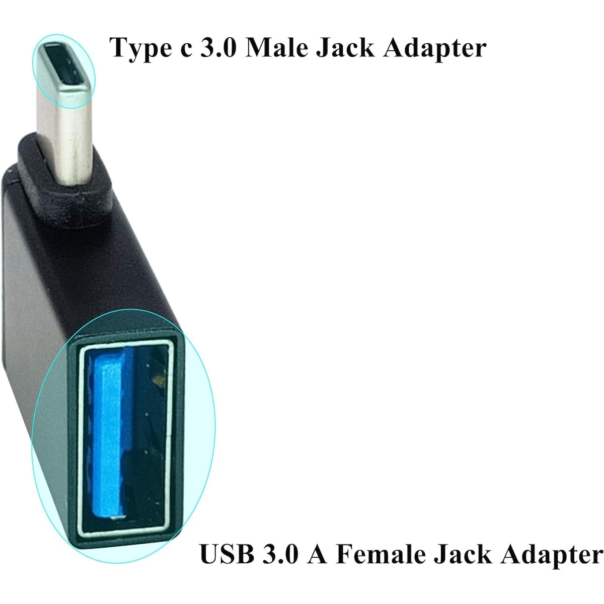 NÖRDIC USB-C hann til USB-A hunn vinklet adapter 90 grader
