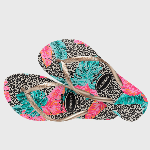 Tongs Femme Slim Animals Floral Beige