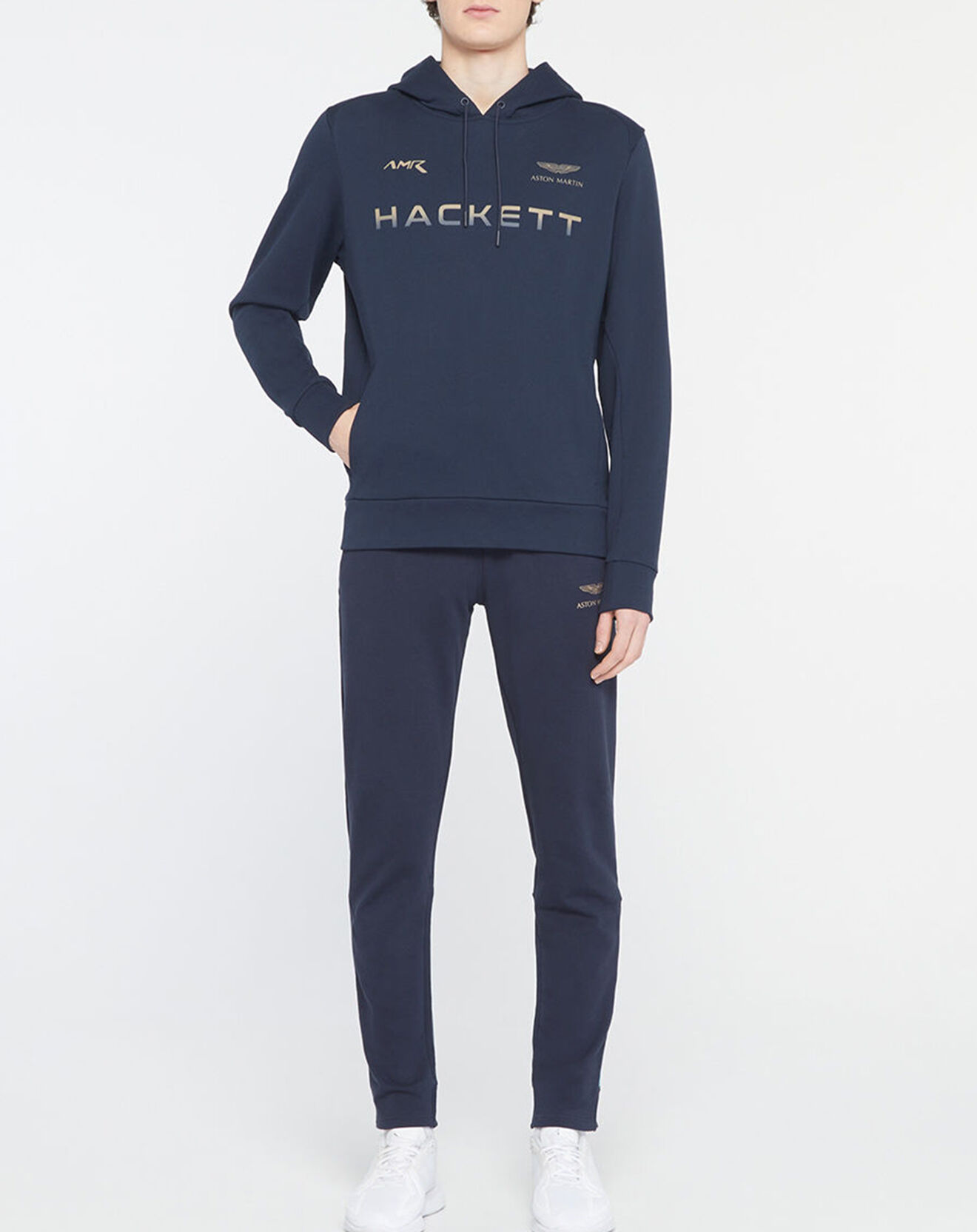 Hackett London Sweat à capuche Aston Martin Racing bleu marine