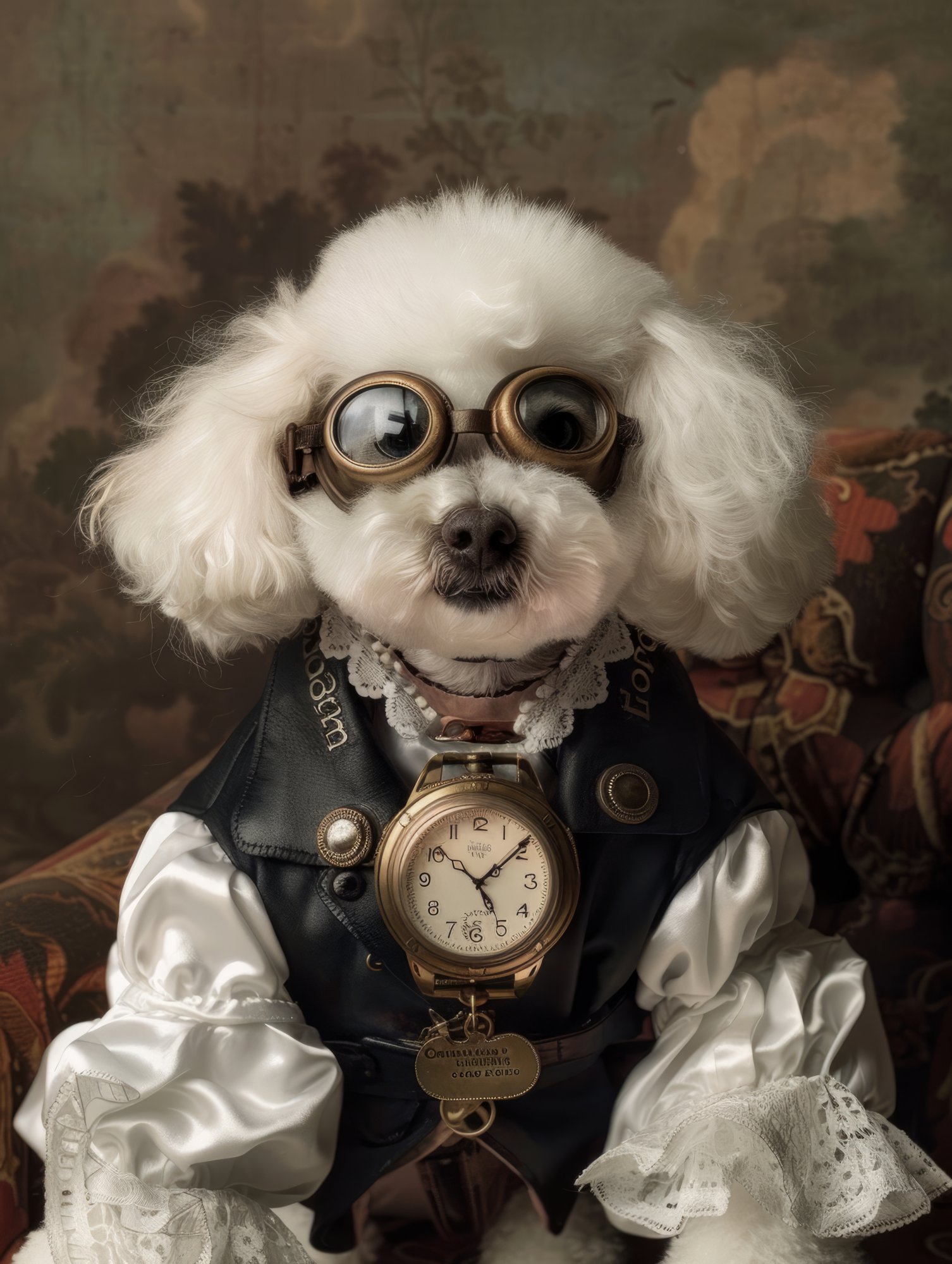 Canvas schilderij van een Bichon Frise 80x120 cm