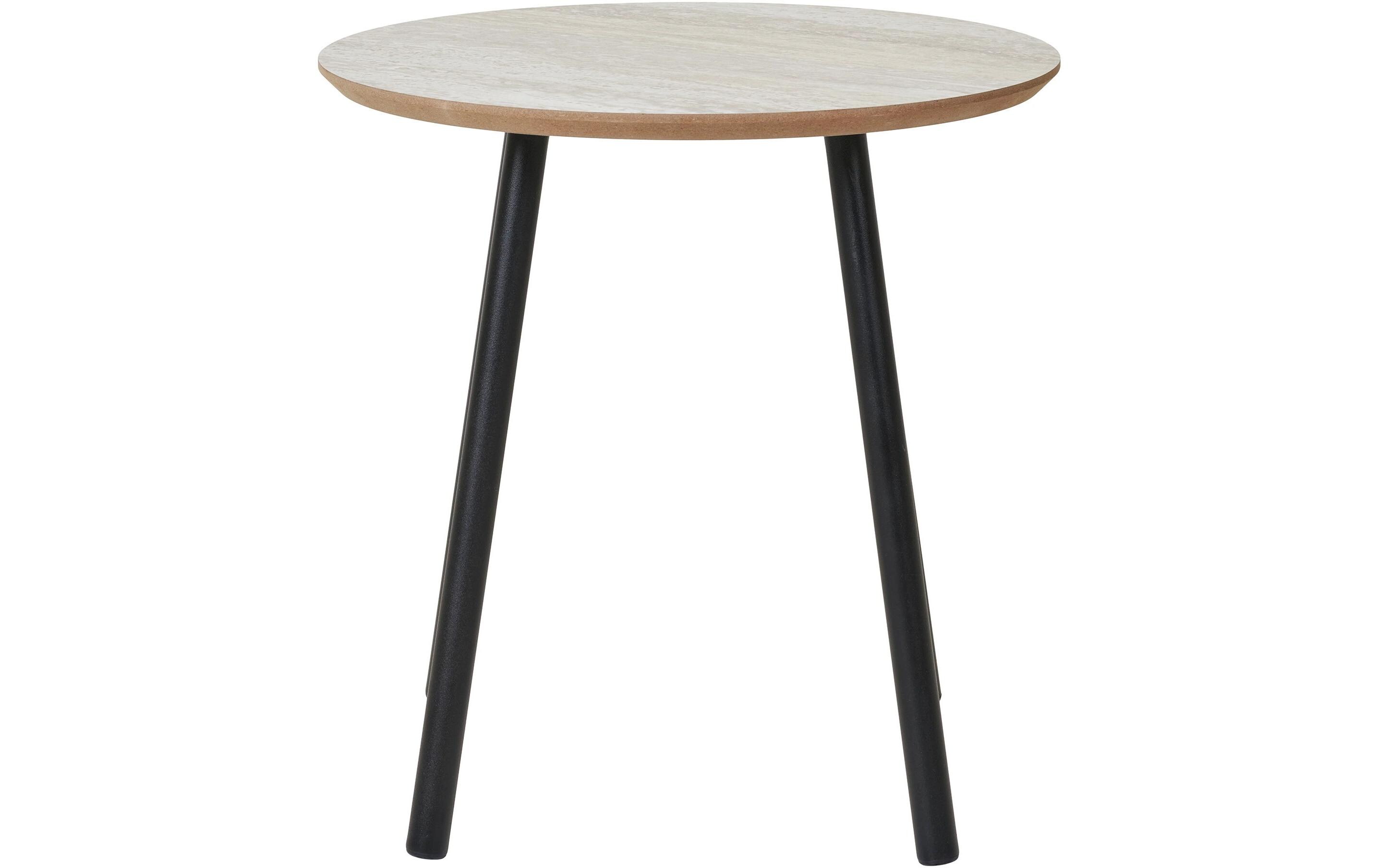 Beistelltisch Aalst 40 x 40 cm, Beige/SchwarzRunder Beistelltisch