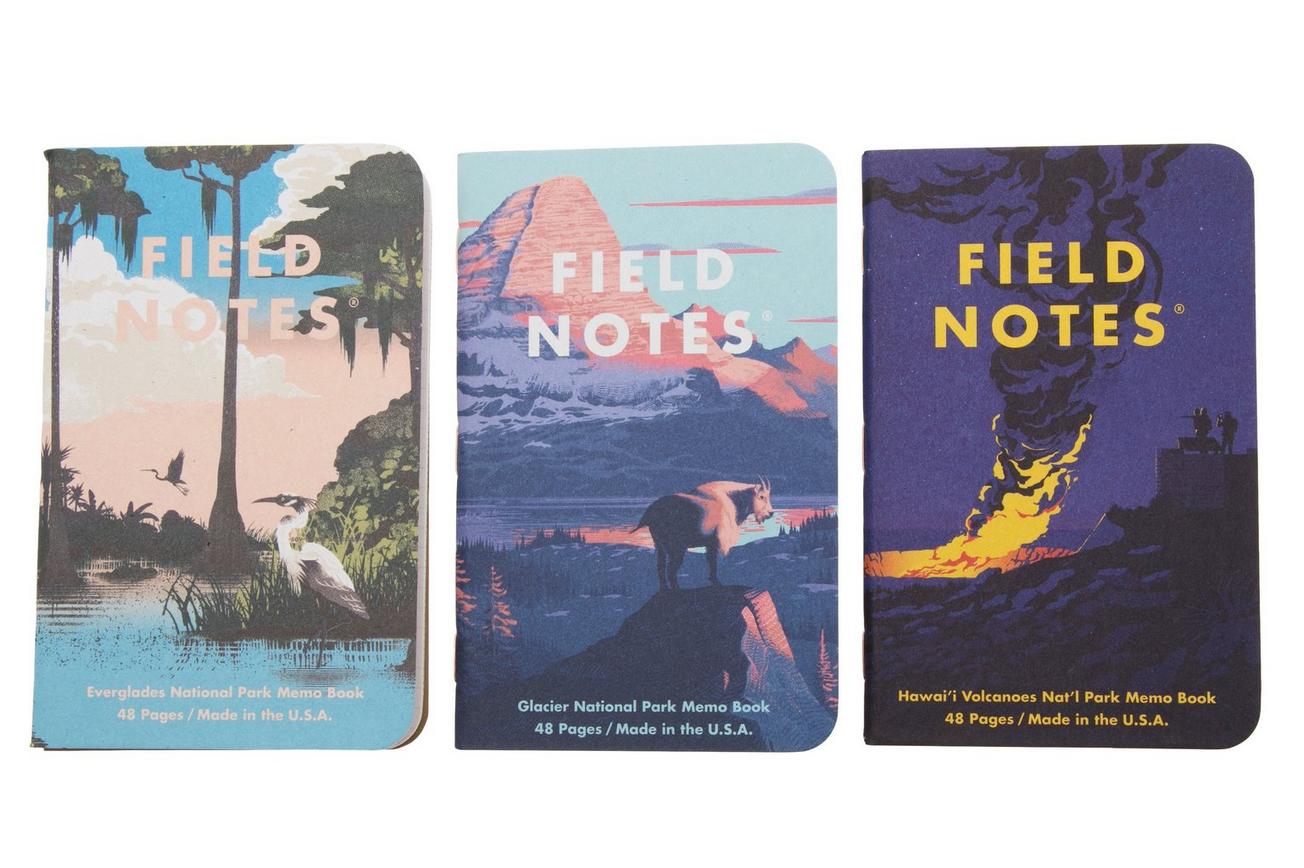 Field Notes National Parks FNC-43f Graph 3-Pack F Glacier Hawai'i Volcanoes Everglades, notitieboekjes