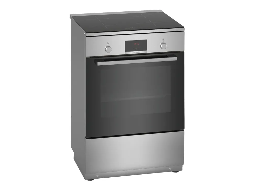 Bosch Serie | 4 HLN39A050U - Komfur - fritstående - bredde: 60 cm - dybde: 60 cm - højde: 90 cm - med selv-rengøring - rustfrit stål