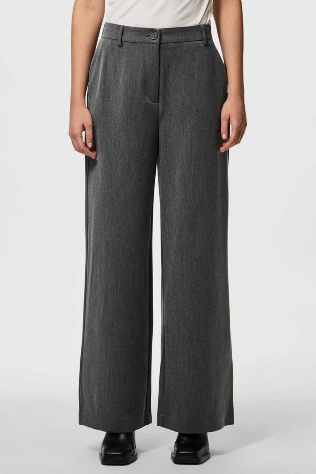 Pieces Pckamil Wide Pant 4673961 dark grey melange